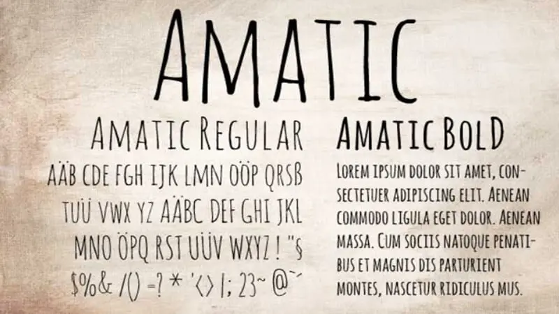 amatic font free download mac