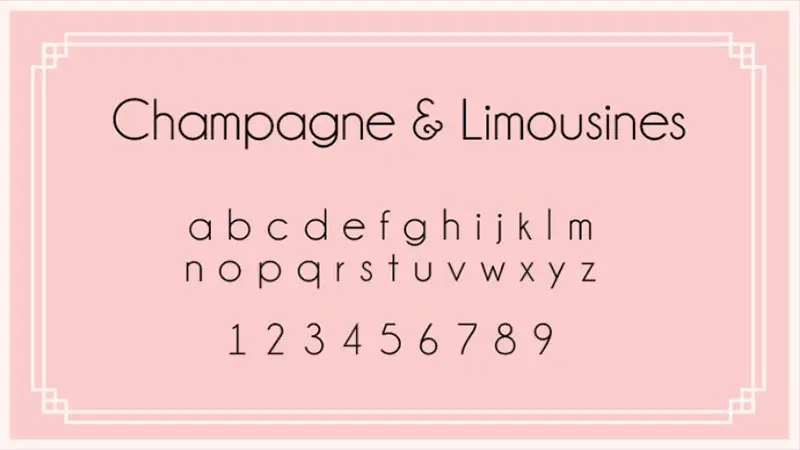 Champagne And Limousines Font Free Download